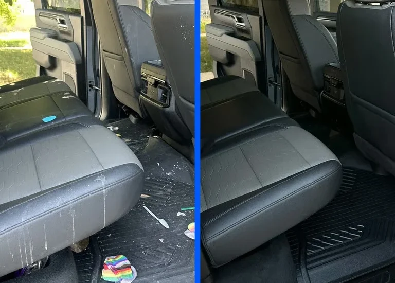 Before and after mobile car detailing result