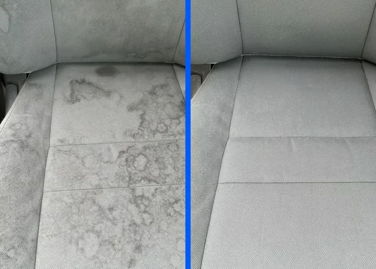 Before and after mobile car detailing result